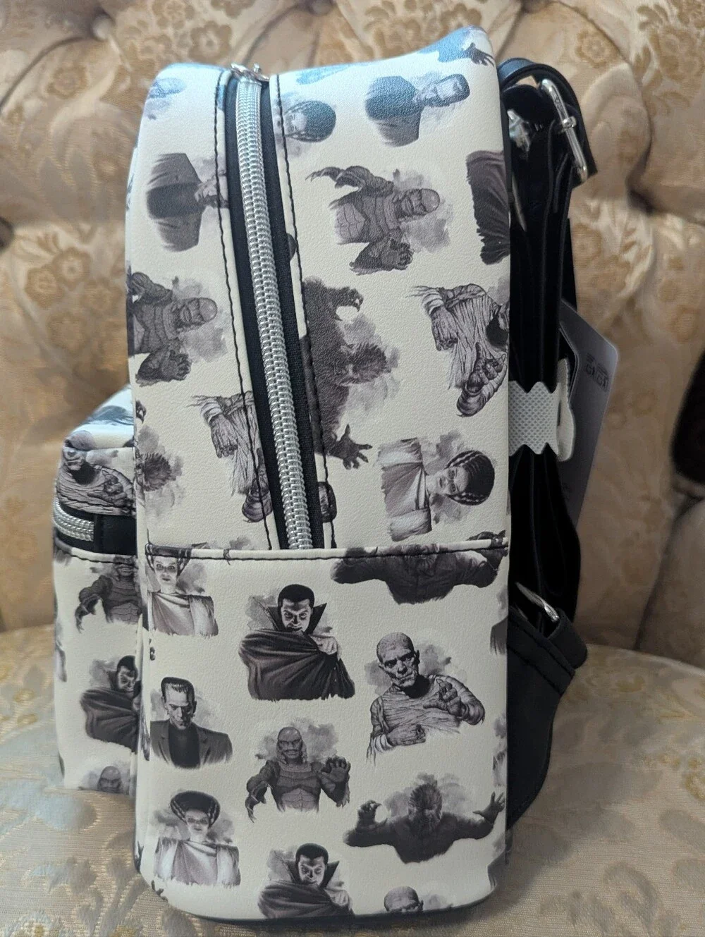 Loungefly Universal Monsters Black & White Monochrome Mini Backpack